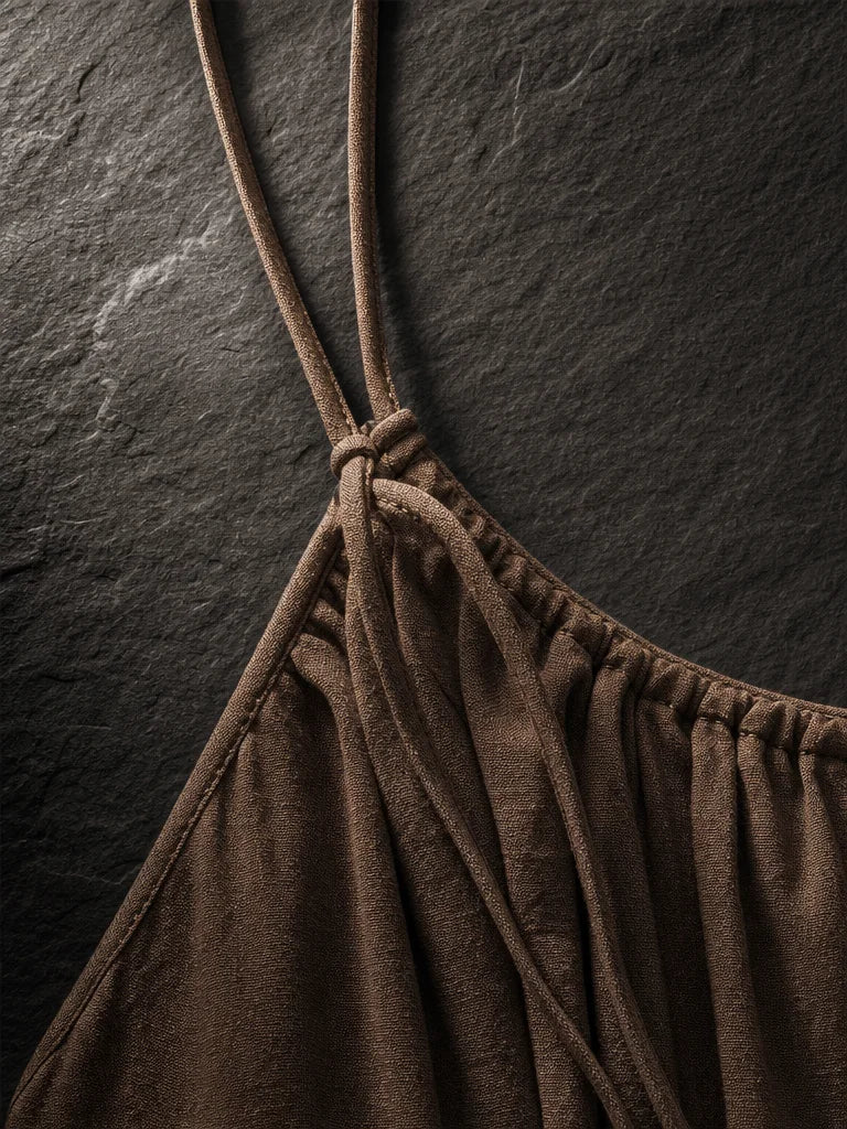 Professional fashion material macro, 3:4. Isolate one source-visible construction detail from the ex